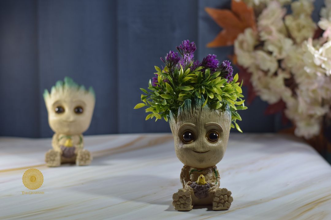 Resin Groot Miniature Pot - The Gharnish - A Unit of Satkala Creations