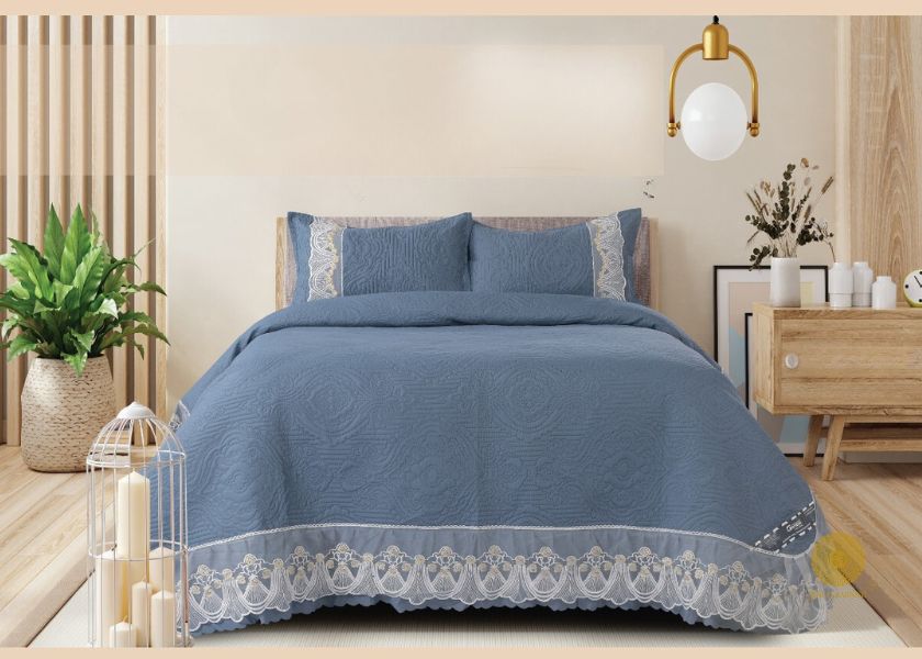 Lagos Quilted 3 Pcs Bedding Set - The Gharnish - A Unit of Satkala Creations