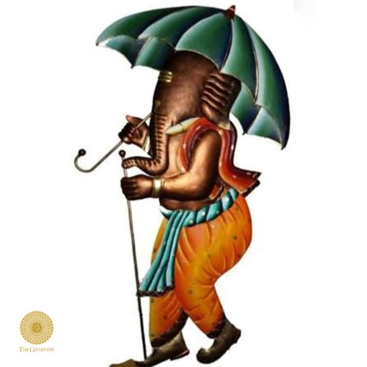 Ganesha Aagman Wall Art (24 x 15 Inches) - The Gharnish - A Unit of Satkala Creations