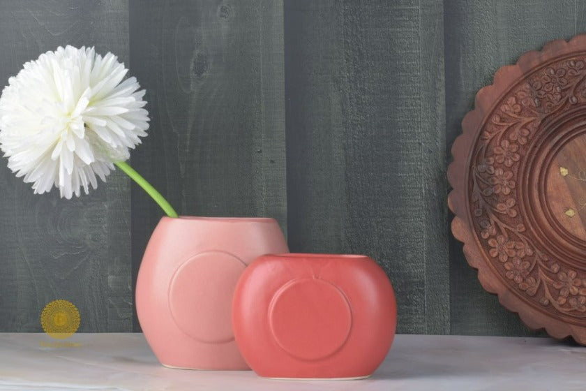 Abstract Flower Vase Set of 2 - The Gharnish - A Unit of Satkala Creations