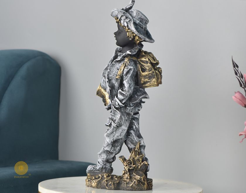 Ancient Antique Golden Boy Statue - The Gharnish - A Unit of Satkala Creations