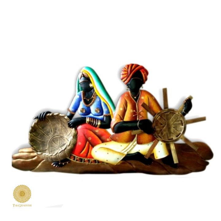 Village Handicraft Wall Art ( 20 x 26 Inches ) - The Gharnish - A Unit of Satkala Creations