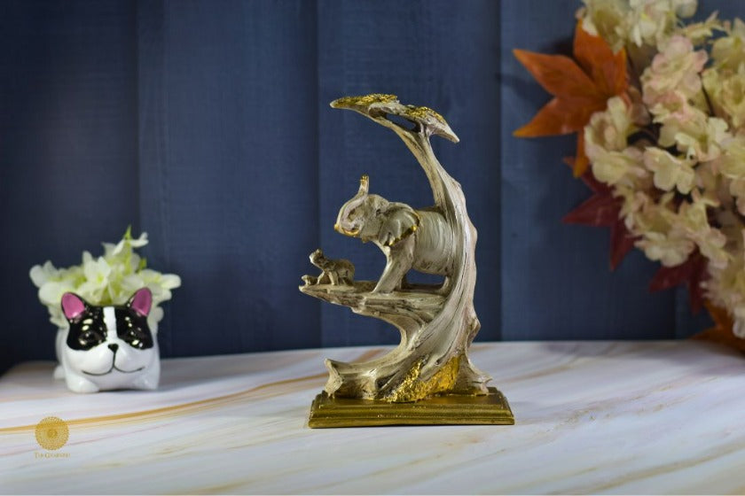 Elephant with baby Figurine - The Gharnish - A Unit of Satkala Creations