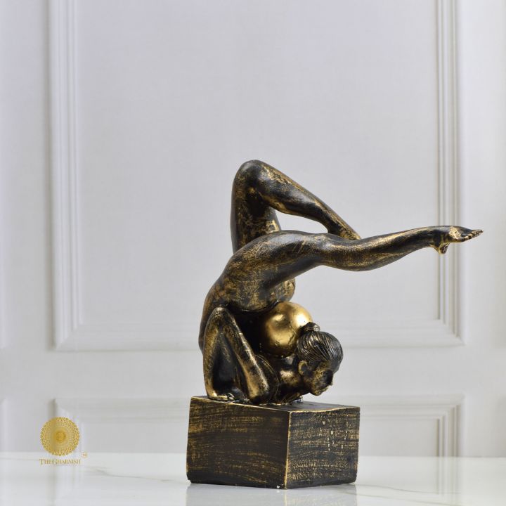 Ancient Gold Acribat Gymnast Figurine - The Gharnish - A Unit of Satkala Creations