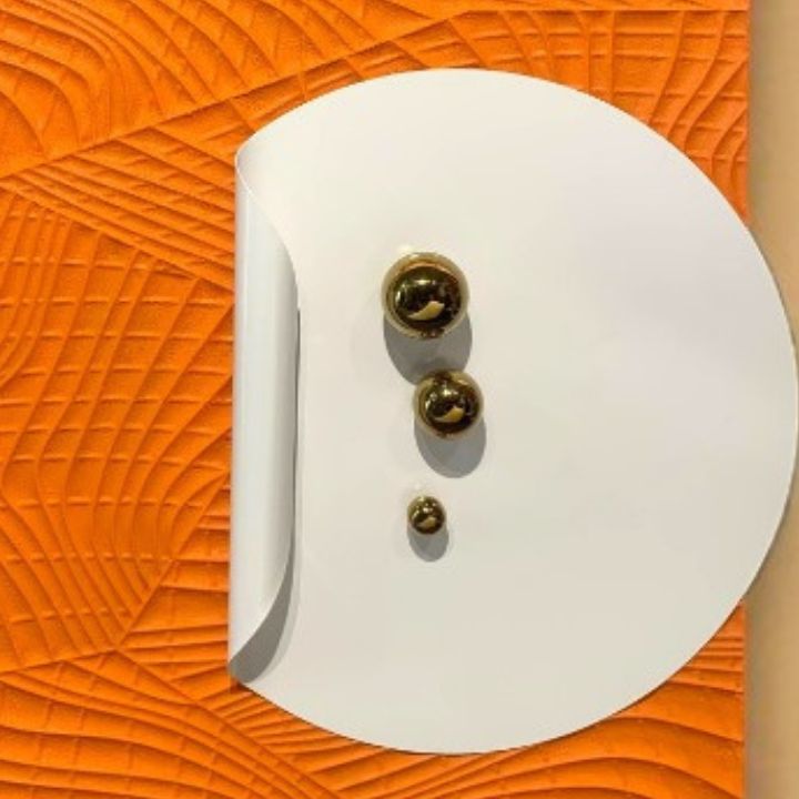 Orange Textured Metal and Wooden Frame Wall Art - The Gharnish - A Unit of Satkala Creations