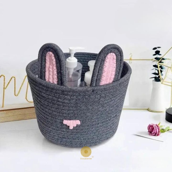 Cute Rabbit Rope Storage Basket - The Gharnish - A Unit of Satkala Creations