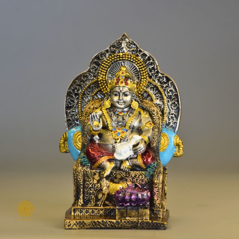 Lord Kuber Statue for Wealth and Harmony | Kuber Resin Murti for Home - The Gharnish - A Unit of Satkala Creations