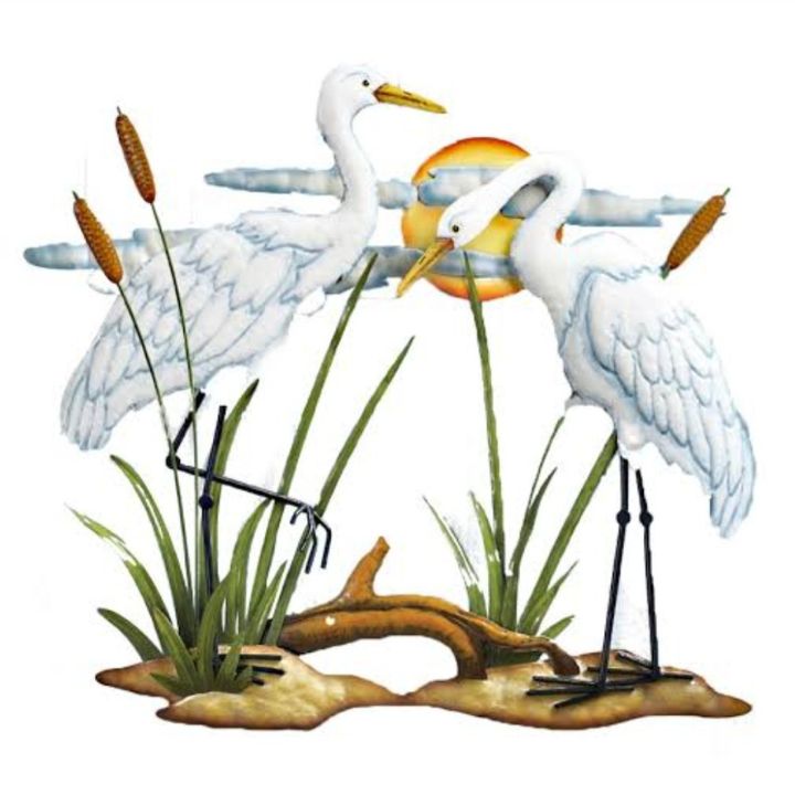 Set of Cranes Wall Art ( 18 x 18 Inches ) - The Gharnish - A Unit of Satkala Creations