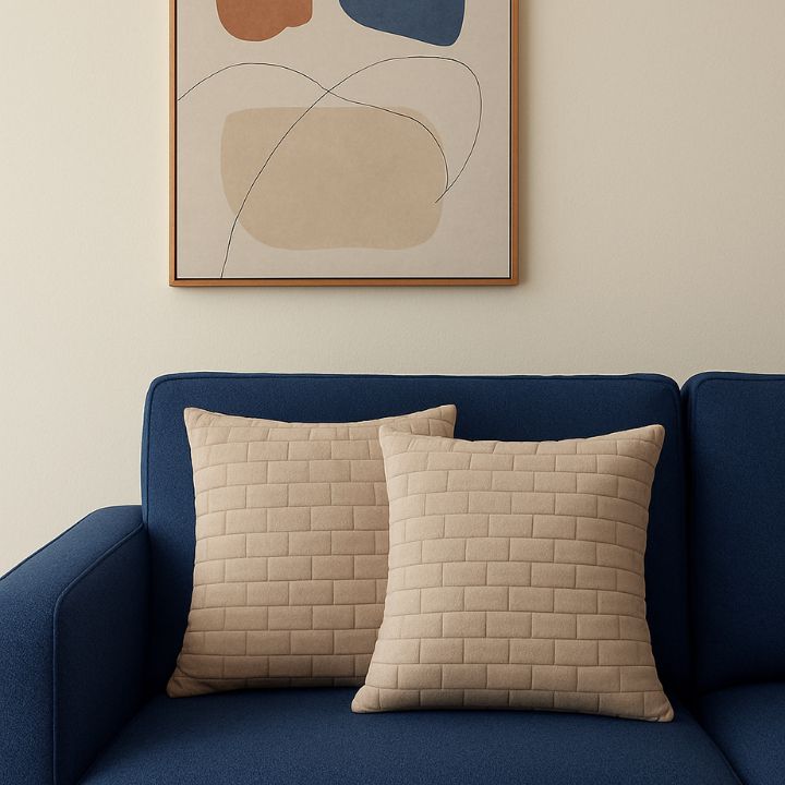 Brick Pattern Premium Heavy Cushion Cover - The Gharnish - A Unit of Satkala Creations