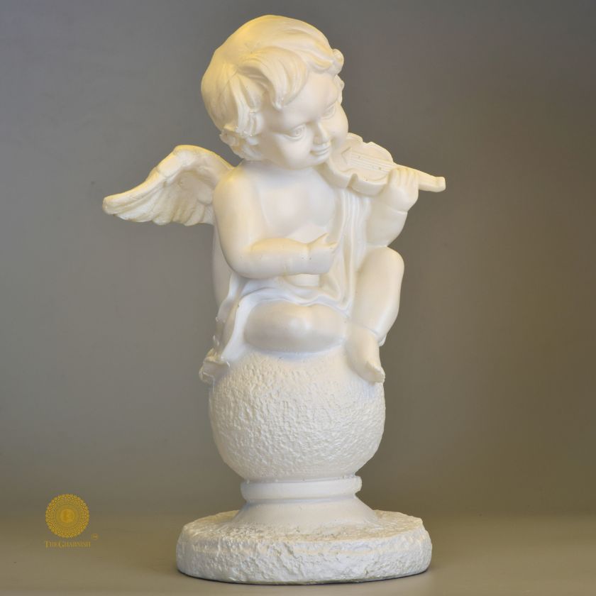 Baby Angel with Violin Figurine - The Gharnish - A Unit of Satkala Creations