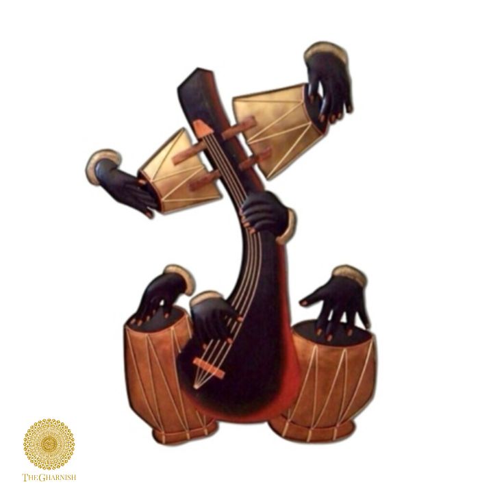 6 Hands Musician Wall Art ( 10 x 18 Inches ) - The Gharnish - A Unit of Satkala Creations