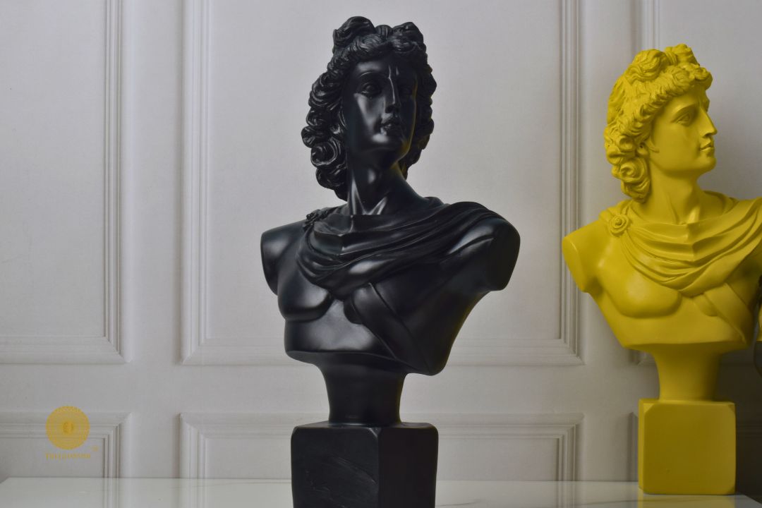 Greek God Figurine / Roman face (7x14 Inches) - The Gharnish - A Unit of Satkala Creations