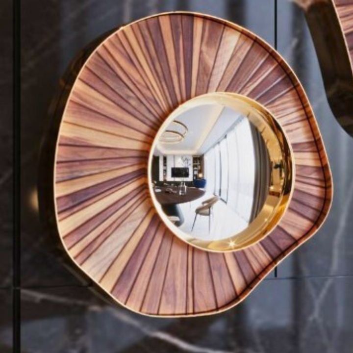 Irish Modern and Abstract Wooden Mirror - The Gharnish - A Unit of Satkala Creations