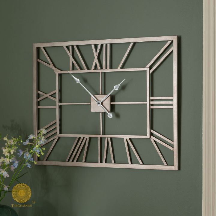 Rectangle Roman Wall Clock (20x16 Inches) - The Gharnish - A Unit of Satkala Creations