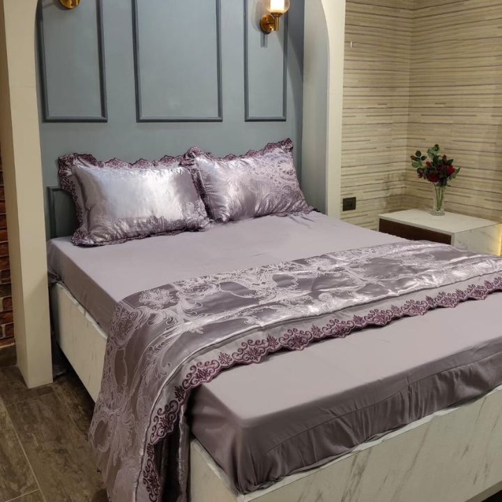 Passion Super Soft Luxurious 4pcs Comforter Set in Jacquard & Cotton - The Gharnish - A Unit of Satkala Creations