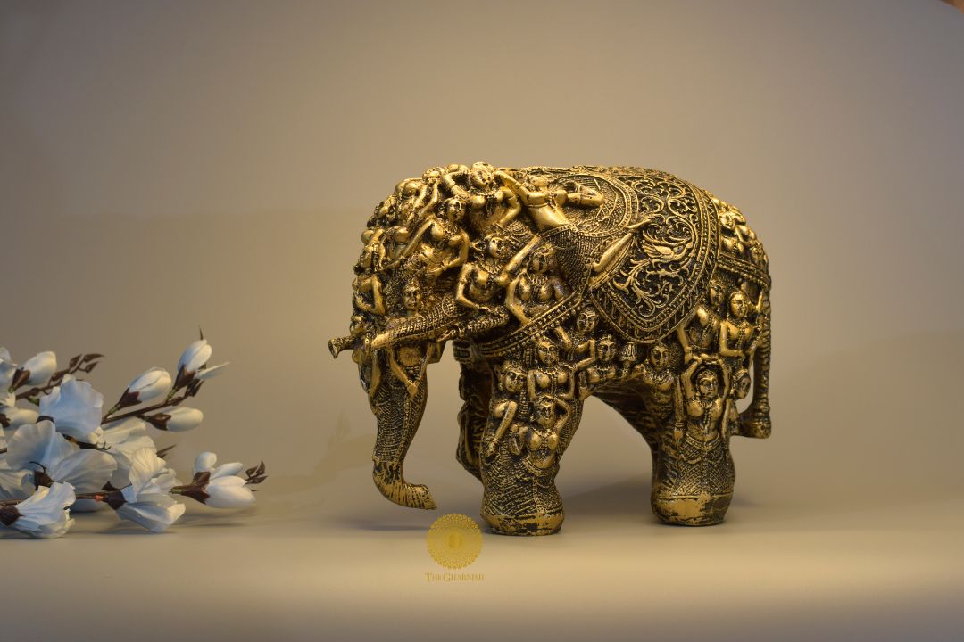 Elegant Elora Crafted Elephant Table Accent - The Gharnish - A Unit of Satkala Creations