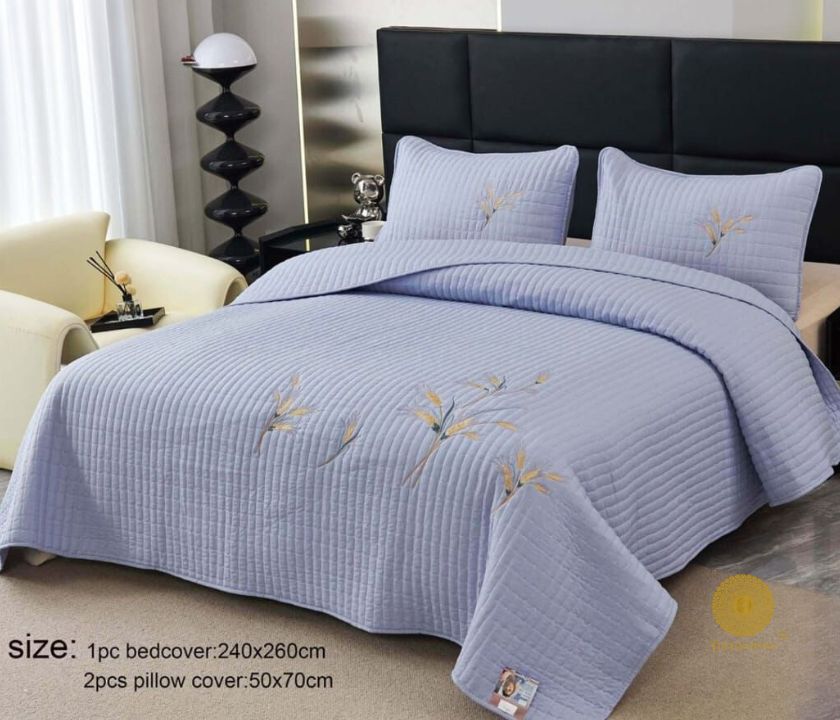 Zoya King Size Quilted Bedcover With Embroidery - The Gharnish - A Unit of Satkala Creations
