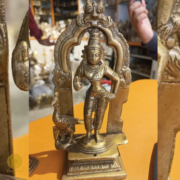 Brass Tribhanga Pose Murugun Swami - The Gharnish - A Unit of Satkala Creations