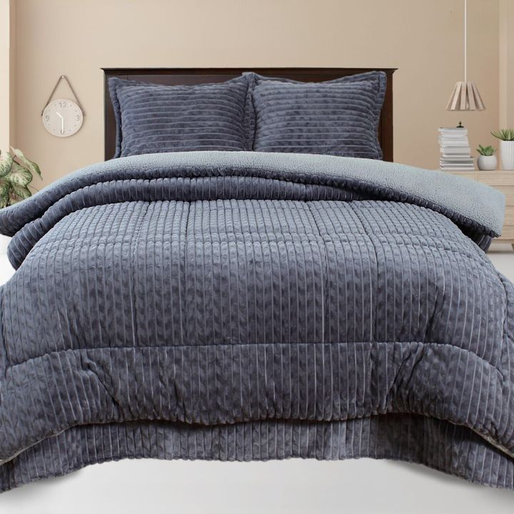 Luxurious Premium Quality Warm Supersoft Solid Coloured Designer Double Bed 4 Pcs Dohar Set - The Gharnish - A Unit of Satkala Creations