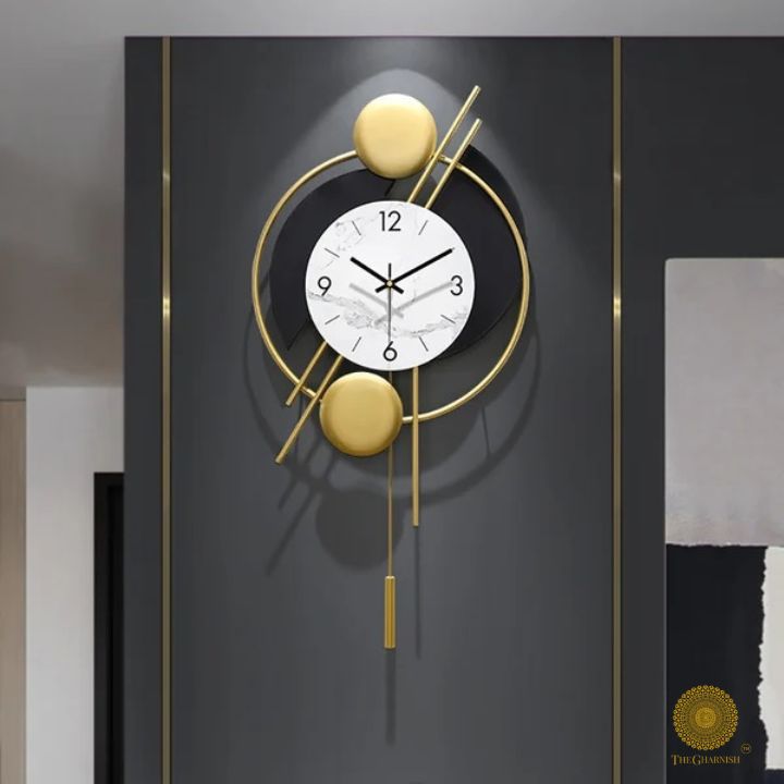 Nordic Style Pendulum Wall Clock (14x28 Inches) - The Gharnish - A Unit of Satkala Creations
