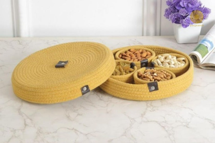 Cotton Rope Dry Fruit Tray Set - The Gharnish - A Unit of Satkala Creations