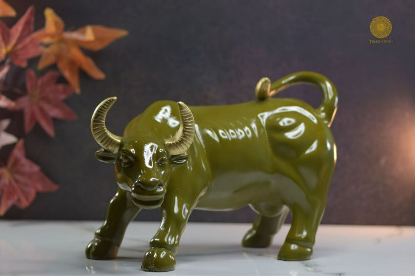Bull of Wall Street Figurine- Green - The Gharnish - A Unit of Satkala Creations