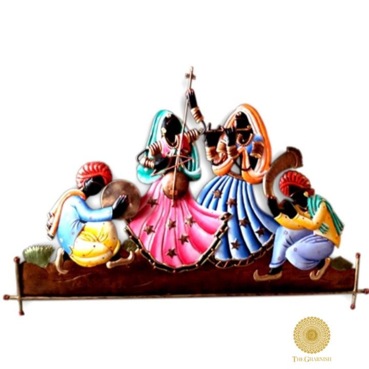 Rajasthani Dance Group Wall Art (28 x16 Inches) - The Gharnish - A Unit of Satkala Creations