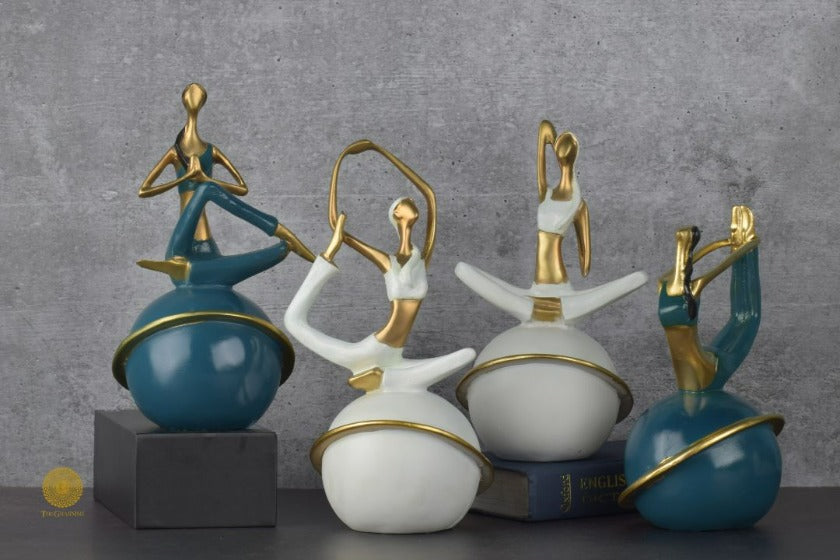 Yoga Pose Figurine - Set of 4 - The Gharnish - A Unit of Satkala Creations