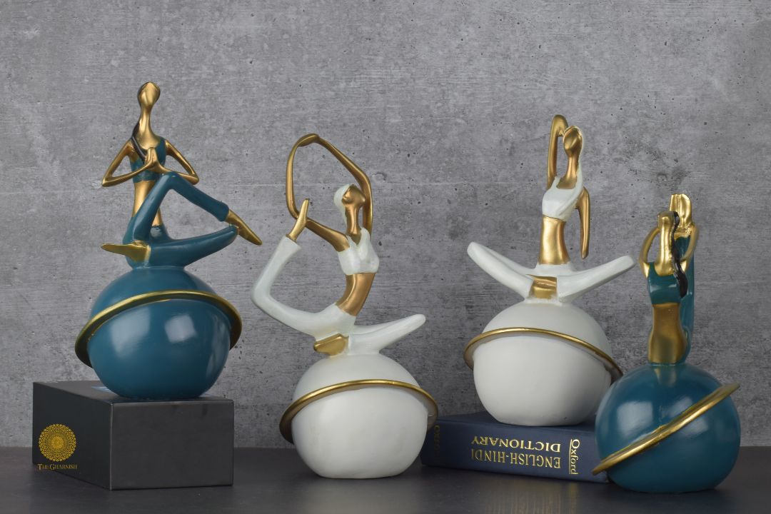 Yoga Pose Figurine - Set of 4 - The Gharnish - A Unit of Satkala Creations