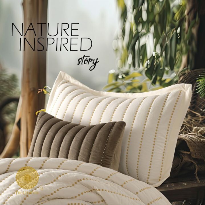 Moon Light Designer Quilted Bedding Set of 5 Pcs - The Gharnish - A Unit of Satkala Creations