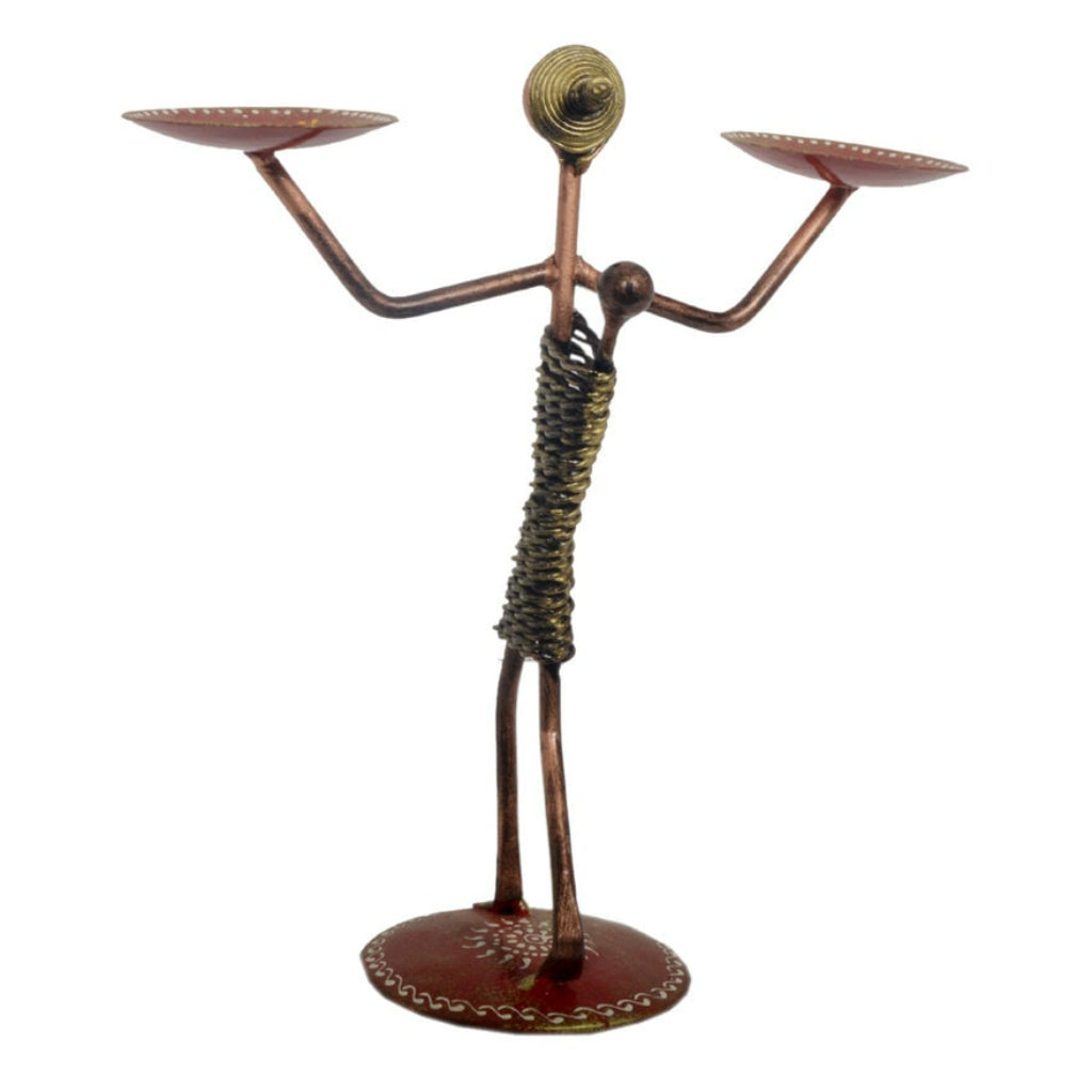 Lady With Kid Tea Light Stand - The Gharnish - A Unit of Satkala Creations