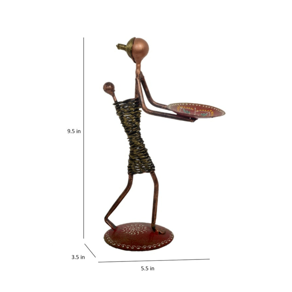 Lady With Kid Tea Light Stand - The Gharnish - A Unit of Satkala Creations