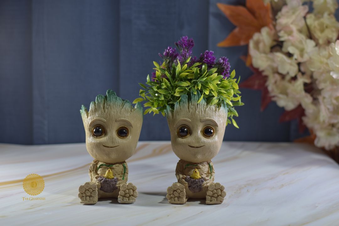 Resin Groot Miniature Pot - The Gharnish - A Unit of Satkala Creations