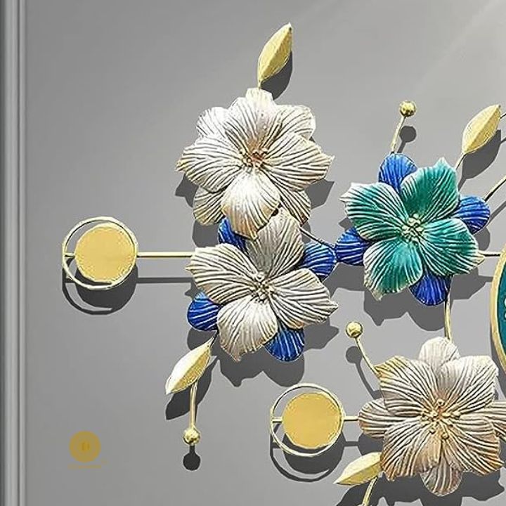 Beautiful Flower Wall Clock (47x23 Inches) - The Gharnish - A Unit of Satkala Creations