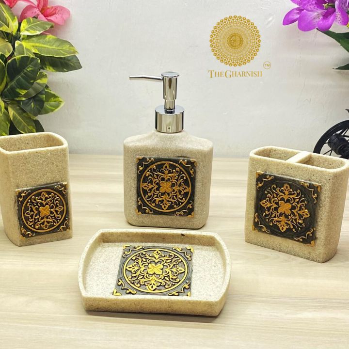 Elegance Ceramic Dispenser Set - The Gharnish - A Unit of Satkala Creations