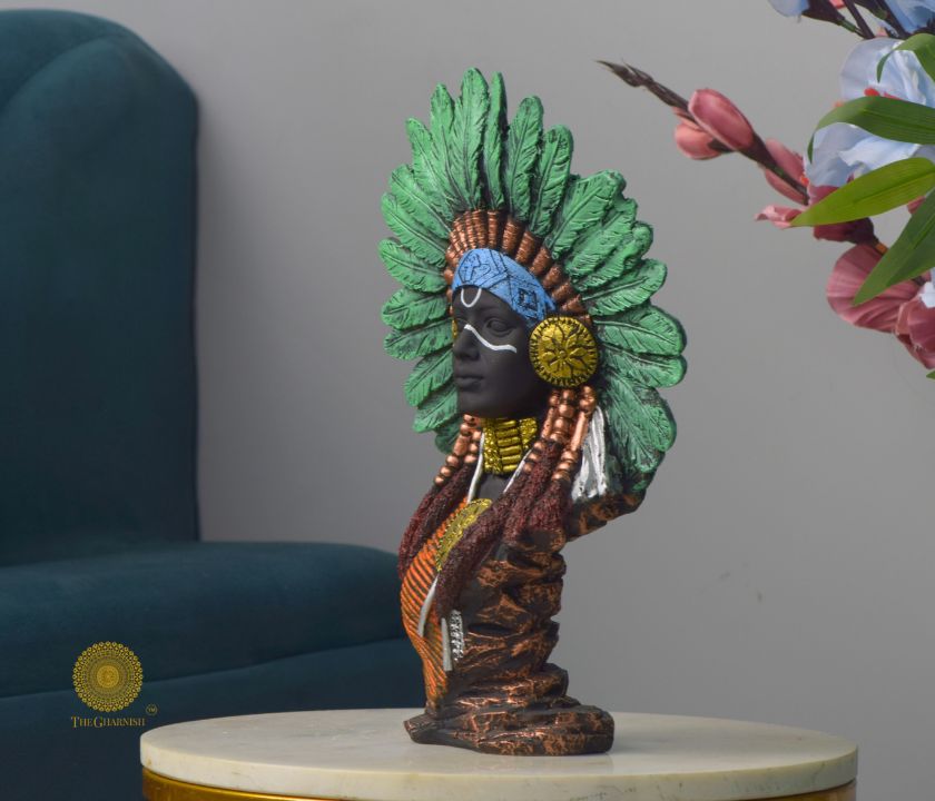 Traditional Trible Decorated Women Statue / Modren Art - The Gharnish - A Unit of Satkala Creations