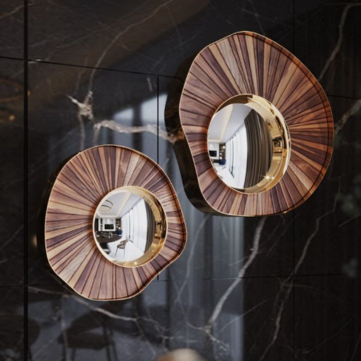 Irish Modern and Abstract Wooden Mirror - The Gharnish - A Unit of Satkala Creations