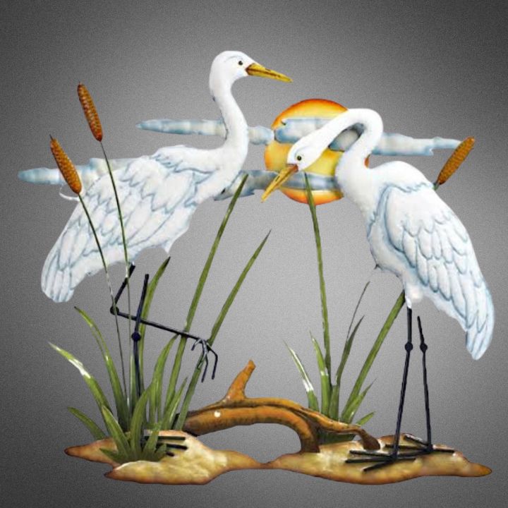 Set of Cranes Wall Art ( 18 x 18 Inches ) - The Gharnish - A Unit of Satkala Creations