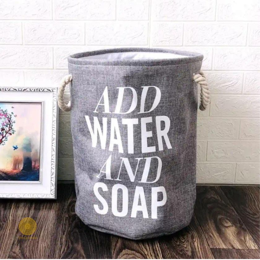 Large Capacity Folding Laundry Basket Round Storage Bag - The Gharnish - A Unit of Satkala Creations