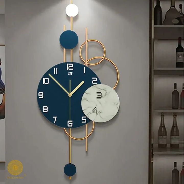 Modern Nordic Metal Wall Clock (15x29 Inches) - The Gharnish - A Unit of Satkala Creations