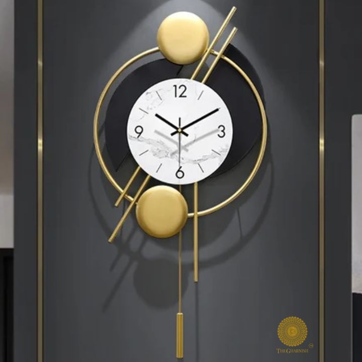 Nordic Style Pendulum Wall Clock (14x28 Inches) - The Gharnish - A Unit of Satkala Creations