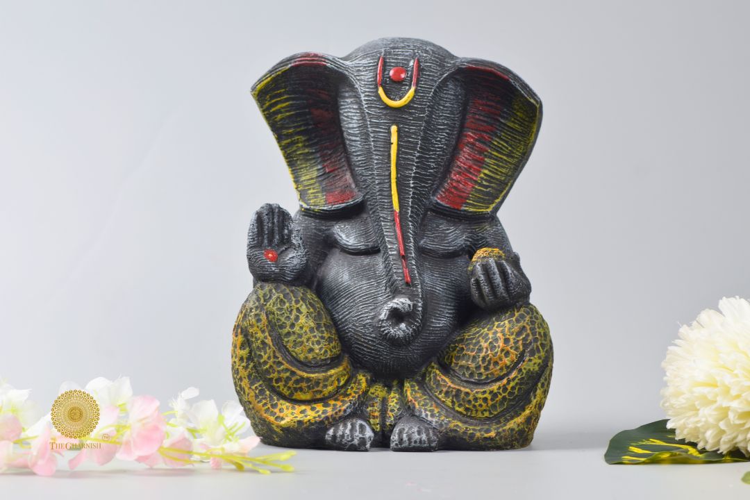 Modern Design Blessing Ganesha Statue (8x10 Inches) - The Gharnish - A Unit of Satkala Creations