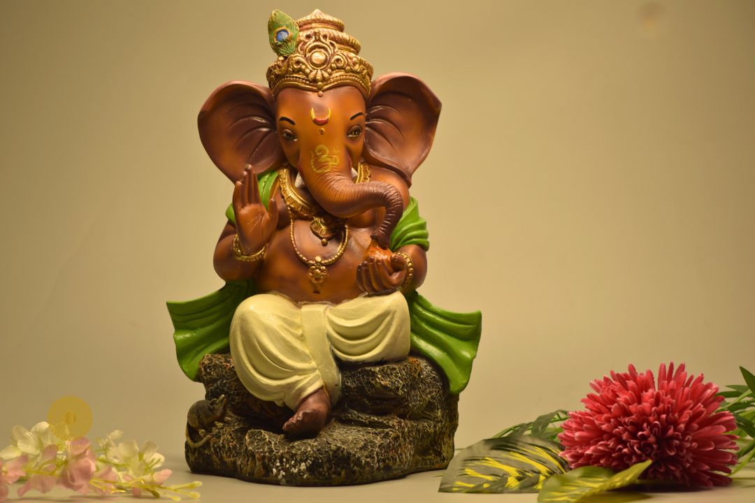 Multicolcor Ganesha Statue (8x10 Inches) - The Gharnish - A Unit of Satkala Creations