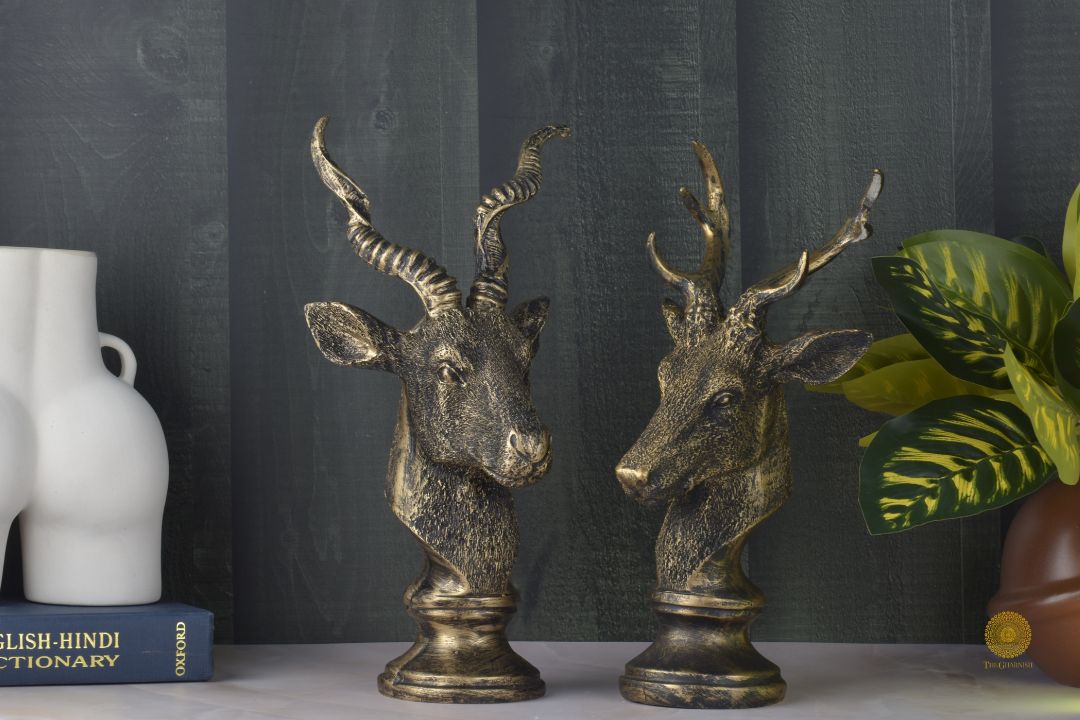 Pair of Deer Resin Figurine - The Gharnish - A Unit of Satkala Creations