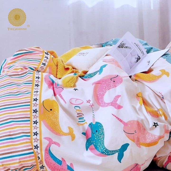 Liitle Fishy Mess for kids Bedding Set - The Gharnish - A Unit of Satkala Creations