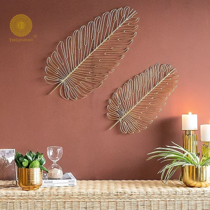 Set of 2 Palm Leaf Wall Art - The Gharnish - A Unit of Satkala Creations