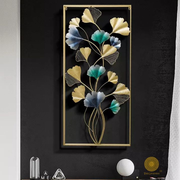 Equisite Metallic Vertical Leaf Frame (24x48 Inches) - The Gharnish - A Unit of Satkala Creations