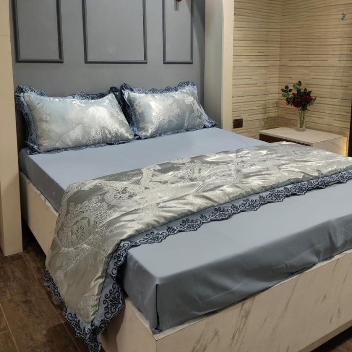 Passion Super Soft Luxurious 4pcs Comforter Set in Jacquard & Cotton - The Gharnish - A Unit of Satkala Creations