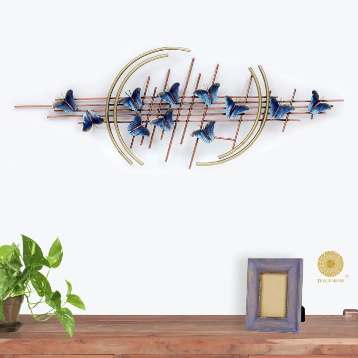 Butterfly Ring Panel Wall Art (50x23 Inches) - The Gharnish - A Unit of Satkala Creations