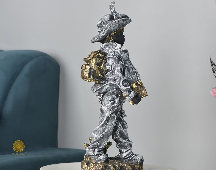 Ancient Antique Golden Boy Statue - The Gharnish - A Unit of Satkala Creations